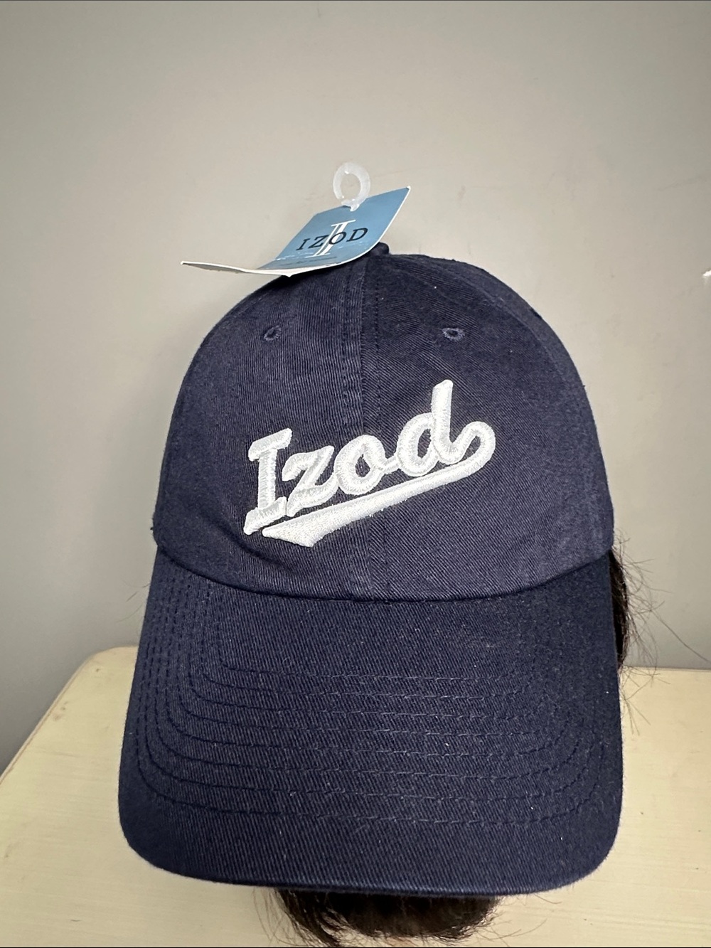 Izod cotton womens new Navy Baseball Hat with White Script Logo